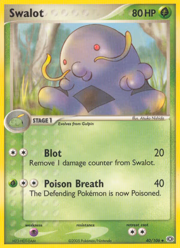Swalot 40/106 Pokemon card