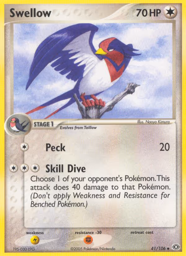 Swellow 41/106 Pokemon card