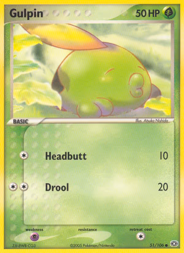 Gulpin 51/106 Pokemon card