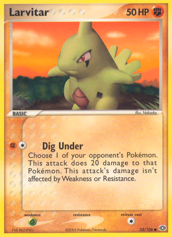 Larvitar 52/106 Pokemon card