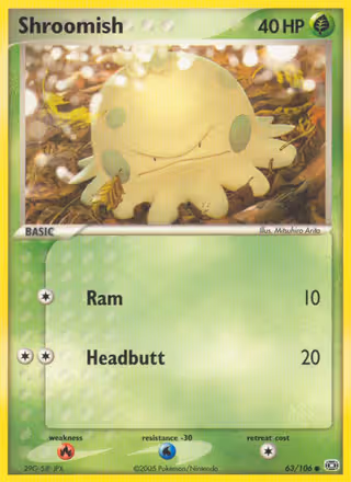 Shroomish 63/106 Pokemon card