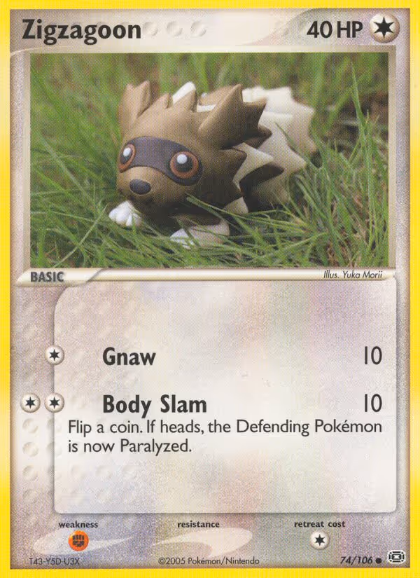 Zigzagoon 74/106 Pokemon card