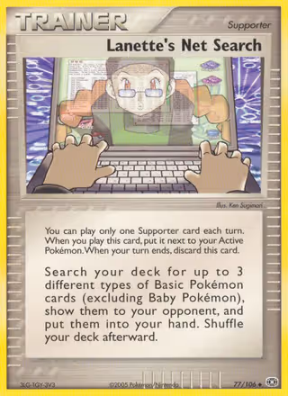 Lanette's Net Search 77/106 Pokemon card