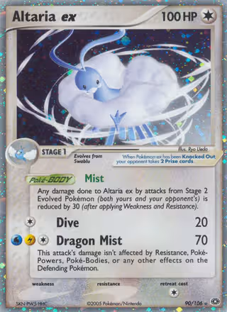 Altaria ex 90/106 Pokemon card