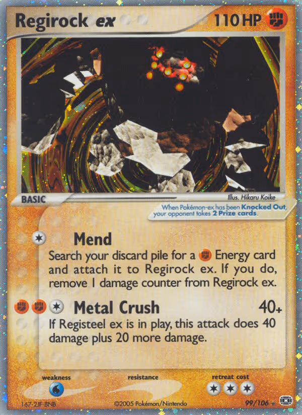 Regirock ex 99/106 Pokemon card