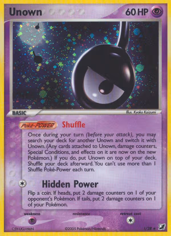 Unown ! Pokemon card