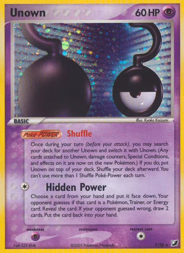 Unown %3F Unseen Forces Unown Collection Pokemon card