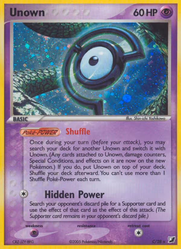 Unown C Pokemon card