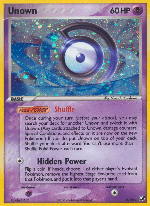Unown D Pokemon card