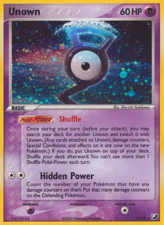 Unown G Pokemon card