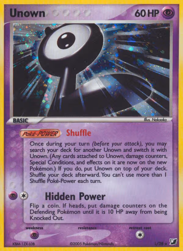 Unown L Pokemon card