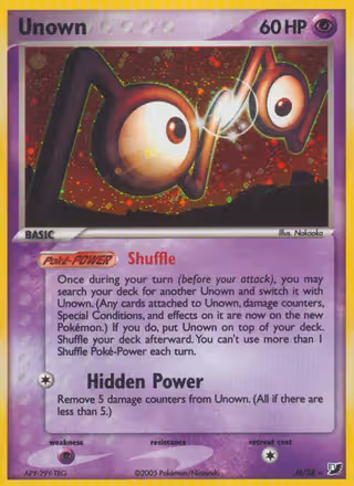 Unown N Pokemon card