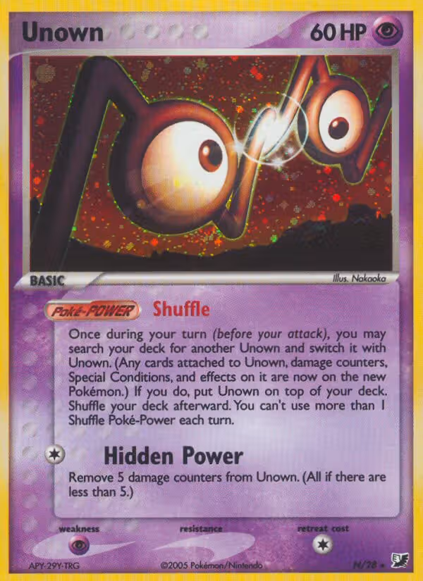 Unown N Pokemon card