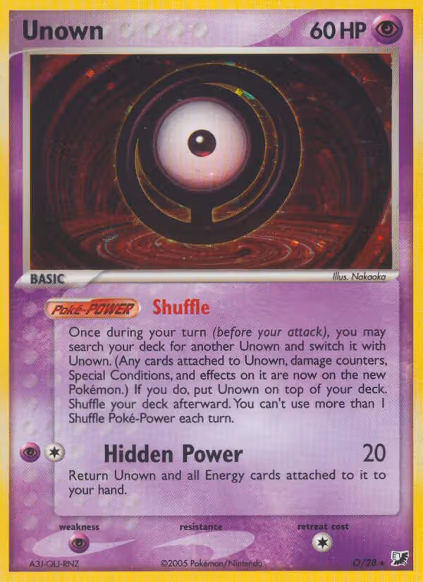 Unown O Pokemon card
