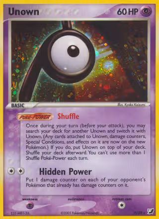 Unown P Pokemon card