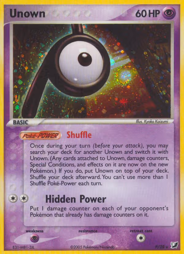 Unown P Pokemon card