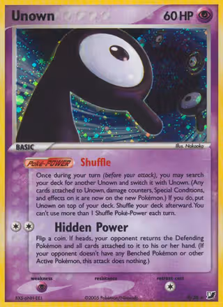 Unown R Pokemon card