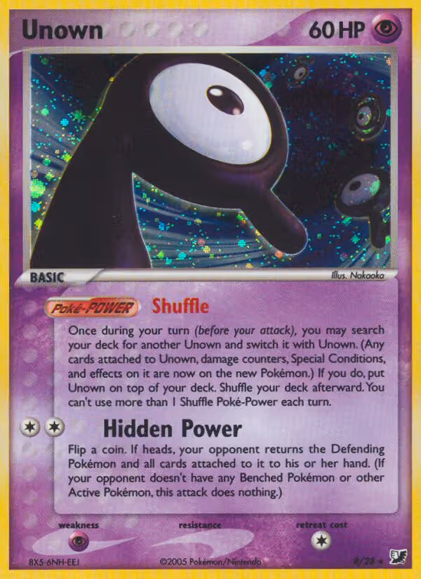 Unown R Pokemon card