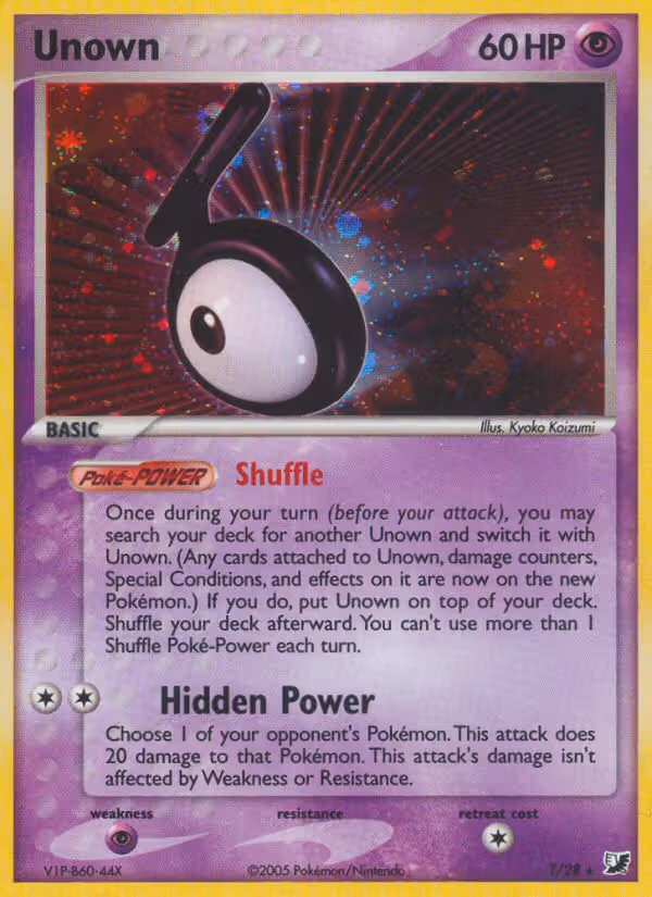 Unown T Pokemon card