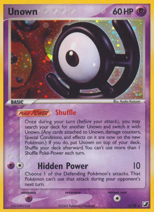 Unown U Pokemon card