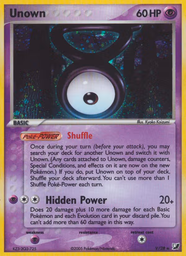 Unown V Pokemon card
