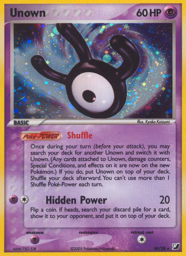 Unown W Pokemon card
