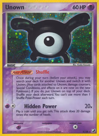 Unown X Pokemon card