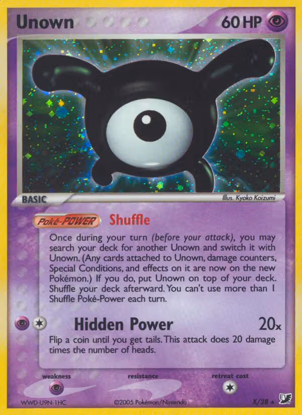Unown X Pokemon card
