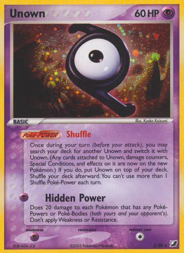 Unown Z Pokemon card