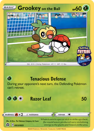 Grookey on the Ball 3/5 Pokemon card