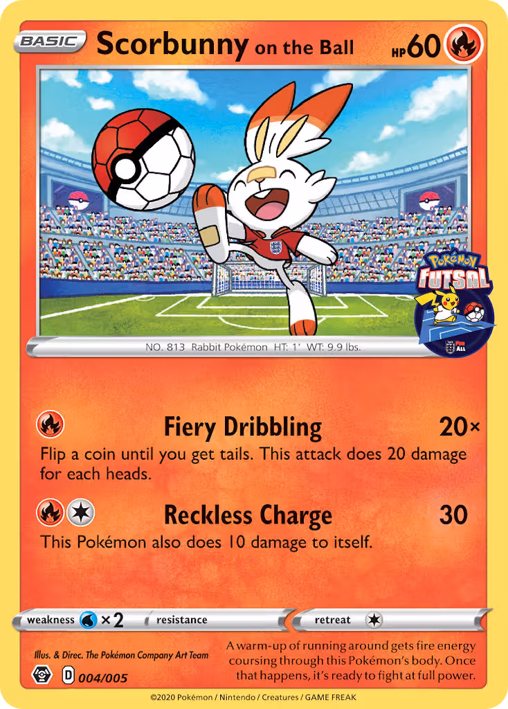 Scorbunny on the Ball 4/5 Pokemon card