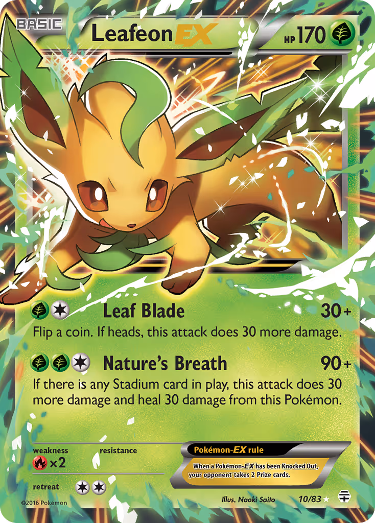 Leafeon EX 10/83 Pokemon card