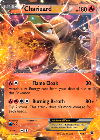 Charizard EX 11/83 Pokemon card