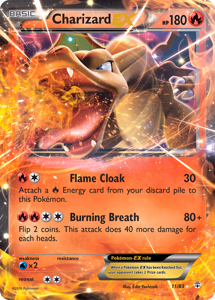 Charizard EX 11/83 Pokemon card