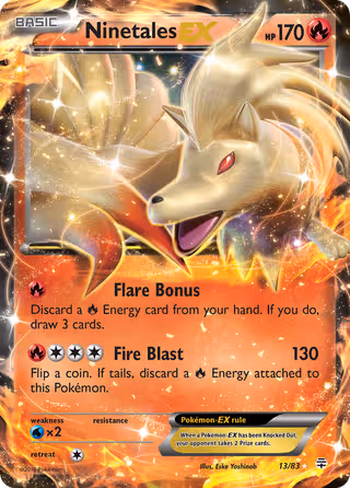 Ninetales EX 13/83 Pokemon card