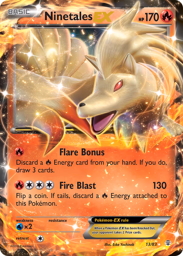 Ninetales EX 13/83 Pokemon card