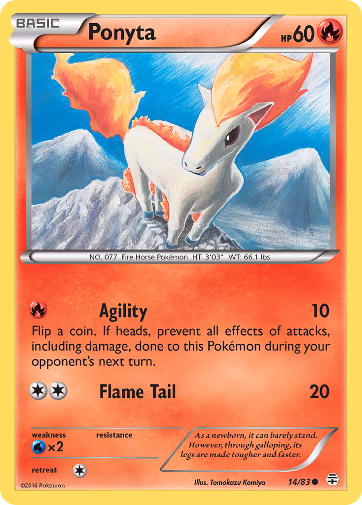 Ponyta 14/83 Pokemon card