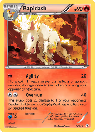 Rapidash 15/83 Pokemon card