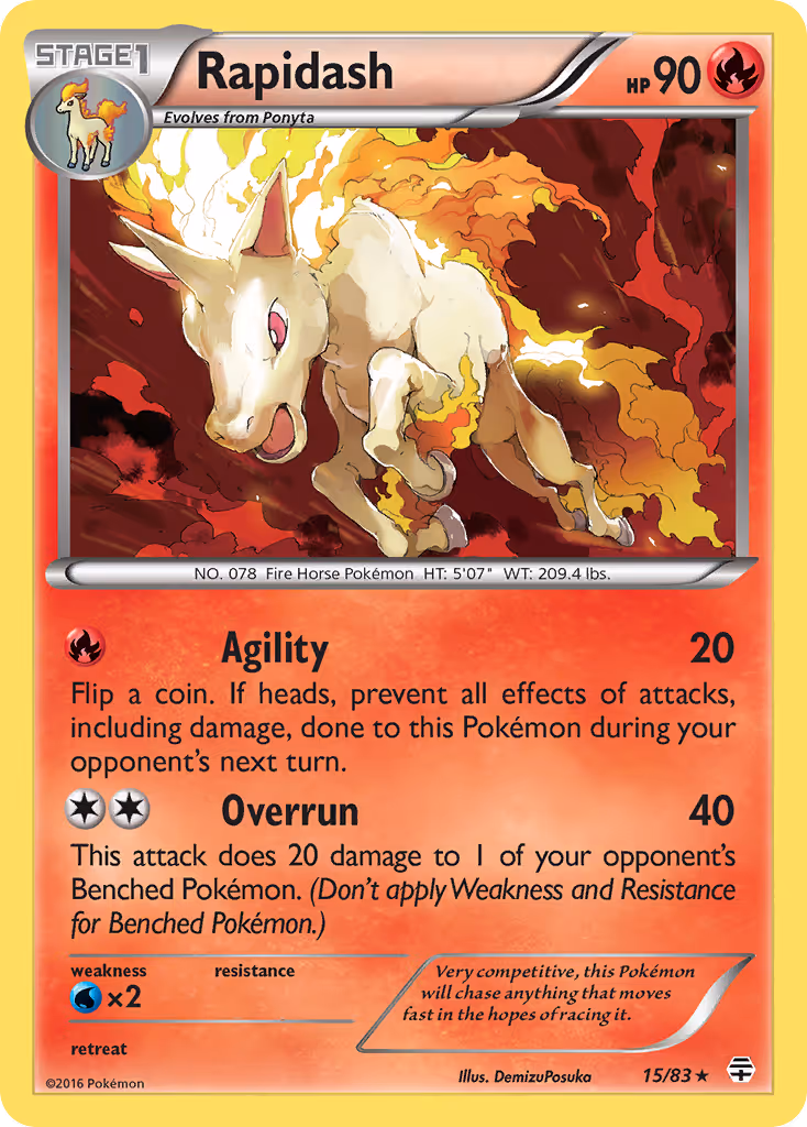 Rapidash 15/83 Pokemon card
