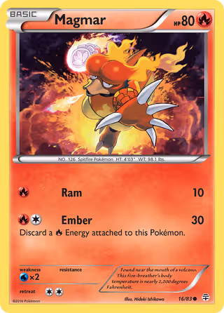 Magmar 16/83 Pokemon card