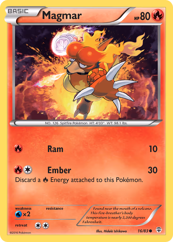 Magmar 16/83 Pokemon card