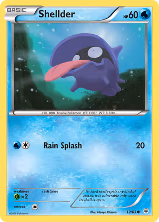 Shellder 19/83 Pokemon card