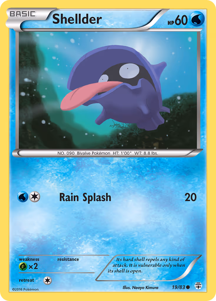 Shellder 19/83 Pokemon card