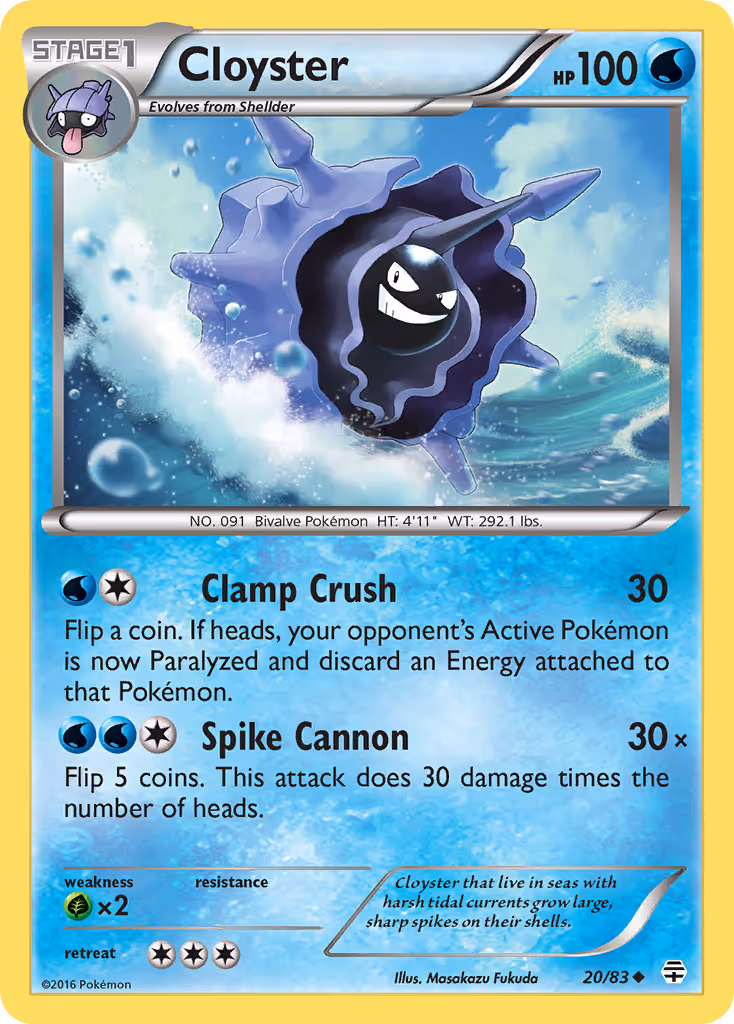 Cloyster 20/83 Pokemon card