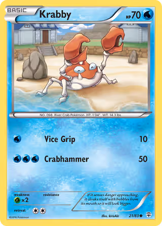 Krabby 21/83 Pokemon card