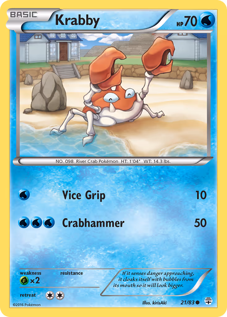 Krabby 21/83 Pokemon card