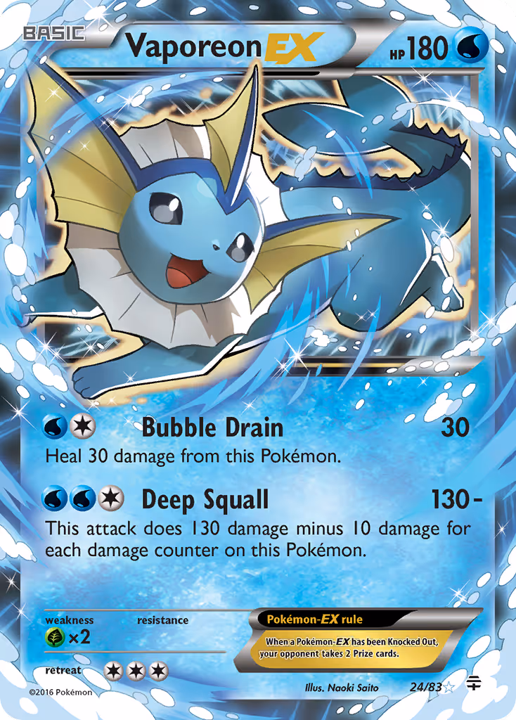 Vaporeon EX 24/83 Pokemon card