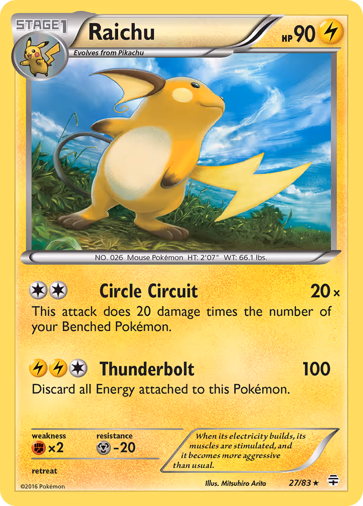 Raichu 27/83 Pokemon card