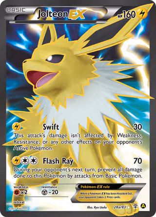 Jolteon-EX 28a Pokemon card