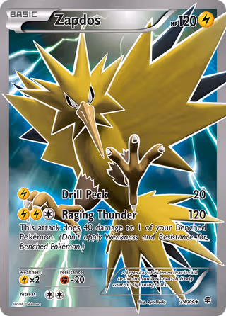 Zapdos 29/83 Pokemon card